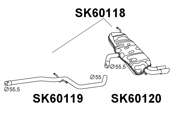 Rear Muffler (SK60118)