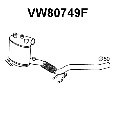 Soot/Particulate Filter, exhaust system (VW80749F)
