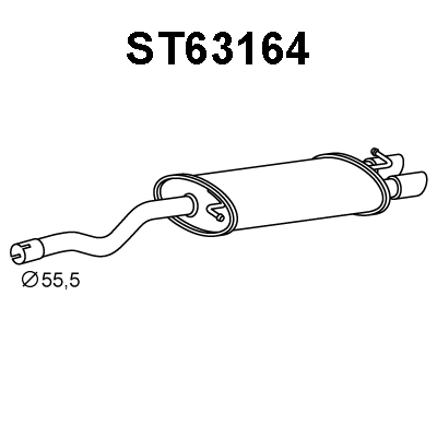 Rear Muffler (ST63164)