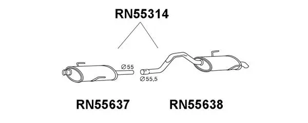 Rear Muffler (RN55314)