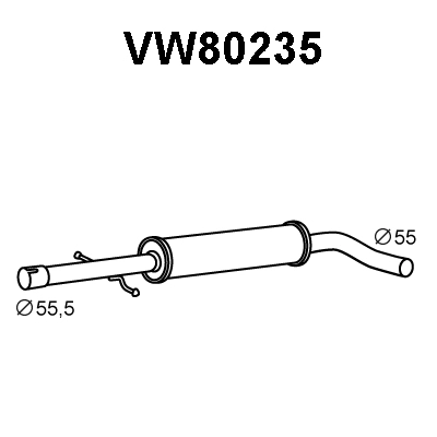 Centre Muffler (VW80235)
