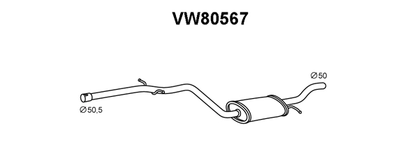 Centre Muffler (VW80567)