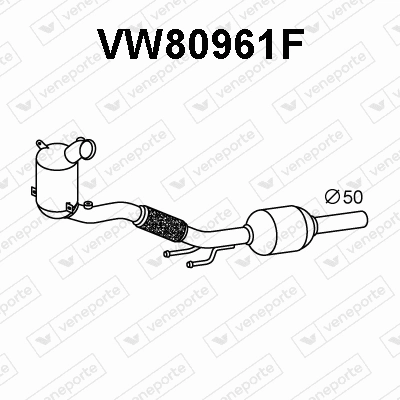 Soot/Particulate Filter, exhaust system (VW80961F)