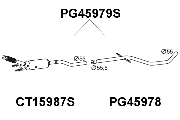 Soot/Particulate Filter, exhaust system (PG45979S)