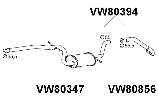 Rear Muffler (VW80394)