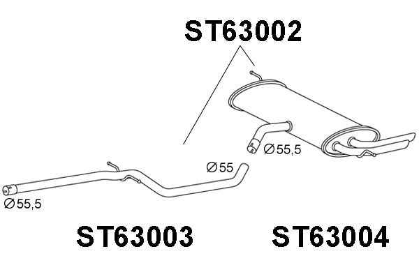 Rear Muffler (ST63002)