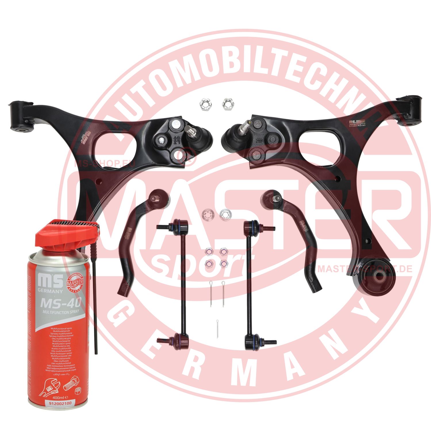 Control/Trailing Arm Kit, wheel suspension (37154/2-KIT-MSP)