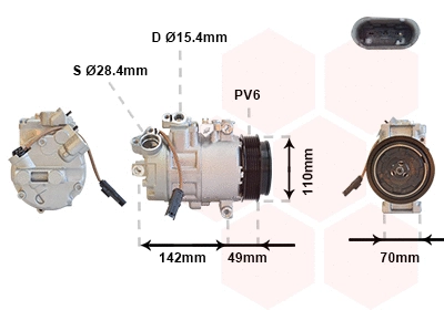 Compressor, air conditioning (0600K411)