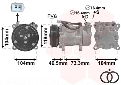 Compressor, air conditioning (0900K030)