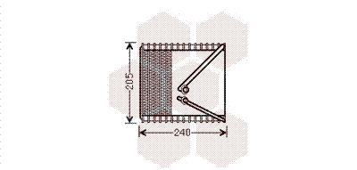 Evaporator, air conditioning (1700V381)
