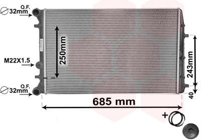 Radiator, engine cooling (76002008)