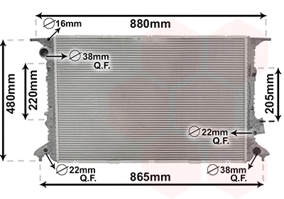 Radiator, engine cooling (03002365)
