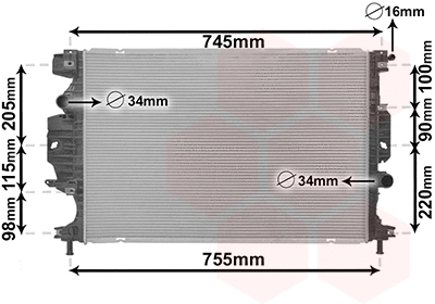 Radiator, engine cooling (18012714)