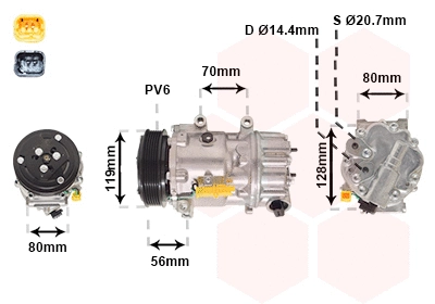 Compressor, air conditioning (0900K256)