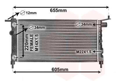 Radiator, engine cooling (37002184)