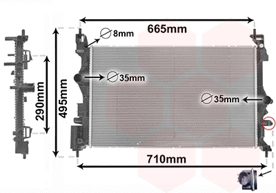 Radiator, engine cooling (37012716)