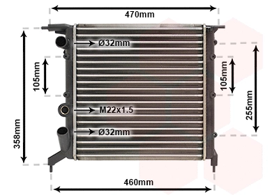 Radiator, engine cooling (43002121)