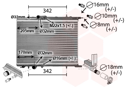 Radiator, engine cooling