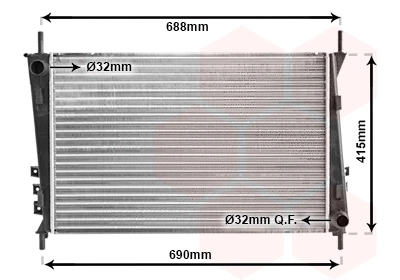 Radiator, engine cooling (77002037)