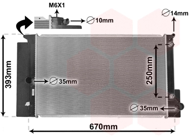 Radiator, engine cooling (53002695)