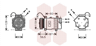 Compressor, air conditioning (0900K207)