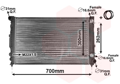 Radiator, engine cooling (03002125)