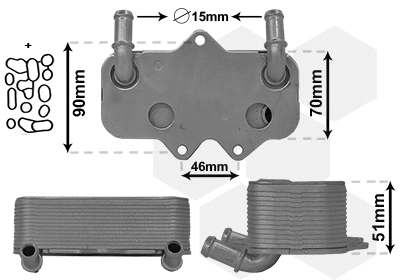 Oil Cooler, engine oil (17013702)