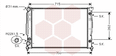 Radiator, engine cooling (03002109)