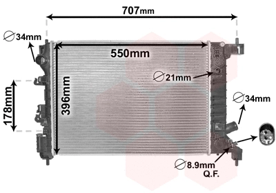 Radiator, engine cooling (08002047)