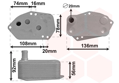 Oil Cooler, engine oil (02013701)