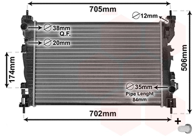 Radiator, engine cooling (01002119)
