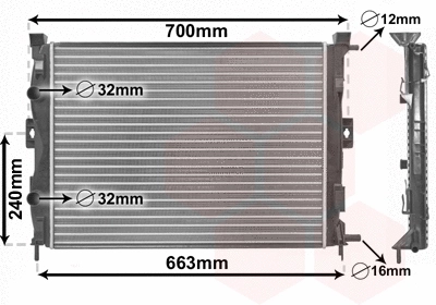 Radiator, engine cooling (43002306)