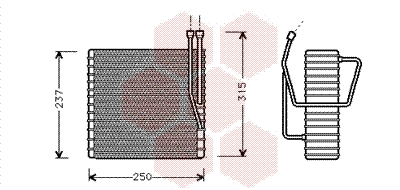 Evaporator, air conditioning (2100V009)