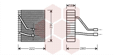 Evaporator, air conditioning (1800V330)