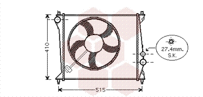 Radiator, engine cooling (03002213)