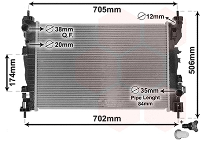 Radiator, engine cooling (01002120)