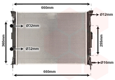 Radiator, engine cooling (43002308)