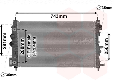 Radiator, engine cooling (08002046)