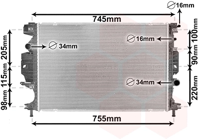 Radiator, engine cooling (18002642)