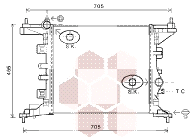 Radiator, engine cooling (37002568)