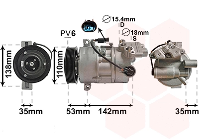 Compressor, air conditioning (0600K393)