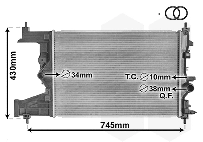 Radiator, engine cooling (37002484)