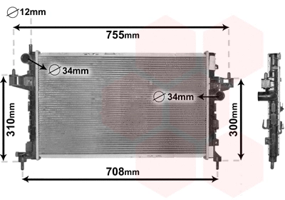 Radiator, engine cooling (37002380)