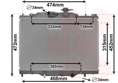 Radiator, engine cooling (27012700)