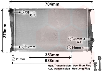Radiator, engine cooling (06002542)