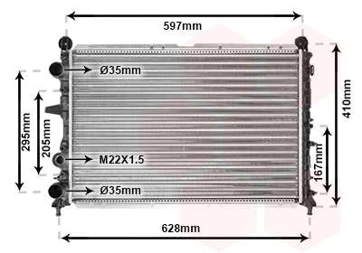 Radiator, engine cooling (17002096)