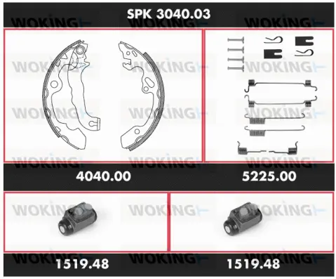 Brake Kit, drum brake (SPK 3040.03)