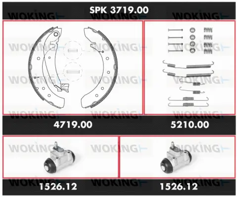 Brake Kit, drum brake (SPK 3719.00)