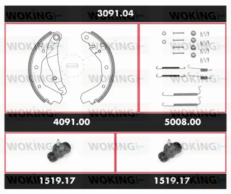 Brake Kit, drum brake (SPK 3091.04)