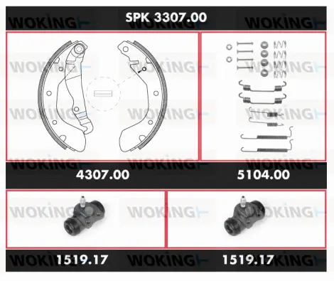 Brake Kit, drum brake (SPK 3307.00)